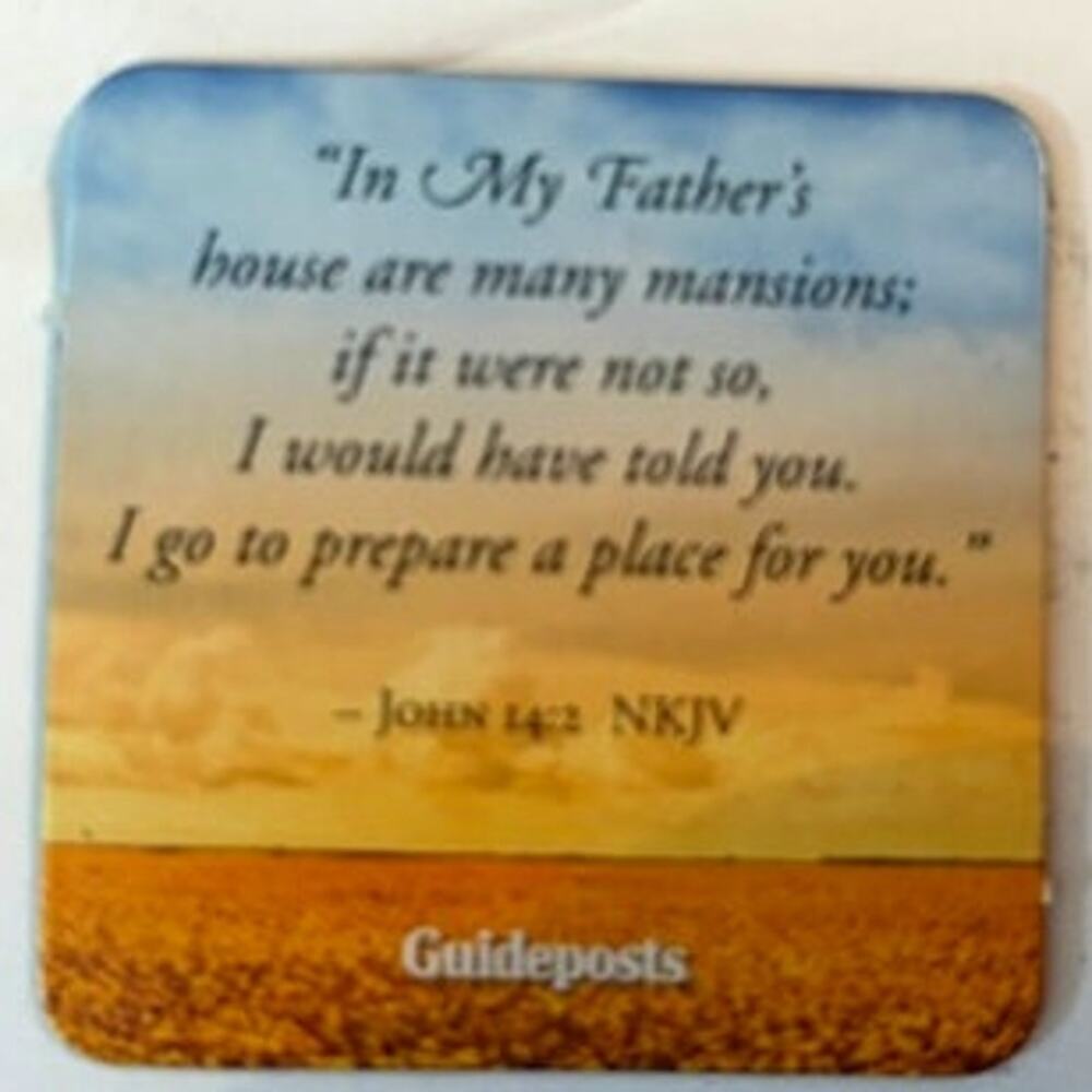 Christian Scripture Fridge Magnet John 14:2 Golden Field Guideposts 1.75x1.75